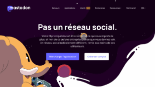 Pas un réseau social. Capture de l'accueil de joinmastodon.org avec le titre modifié.